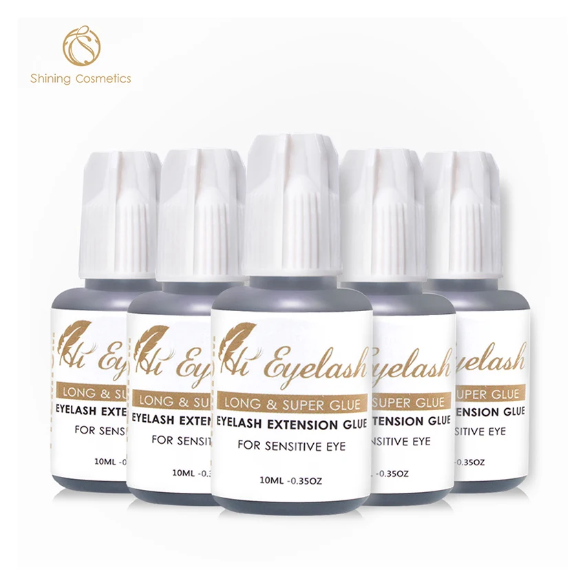 

5pcs 10ML 2-3seconds Fast Drying Black Eyelash Extension Glue Made In Korea Low Odor Lasting 6-7Weeks