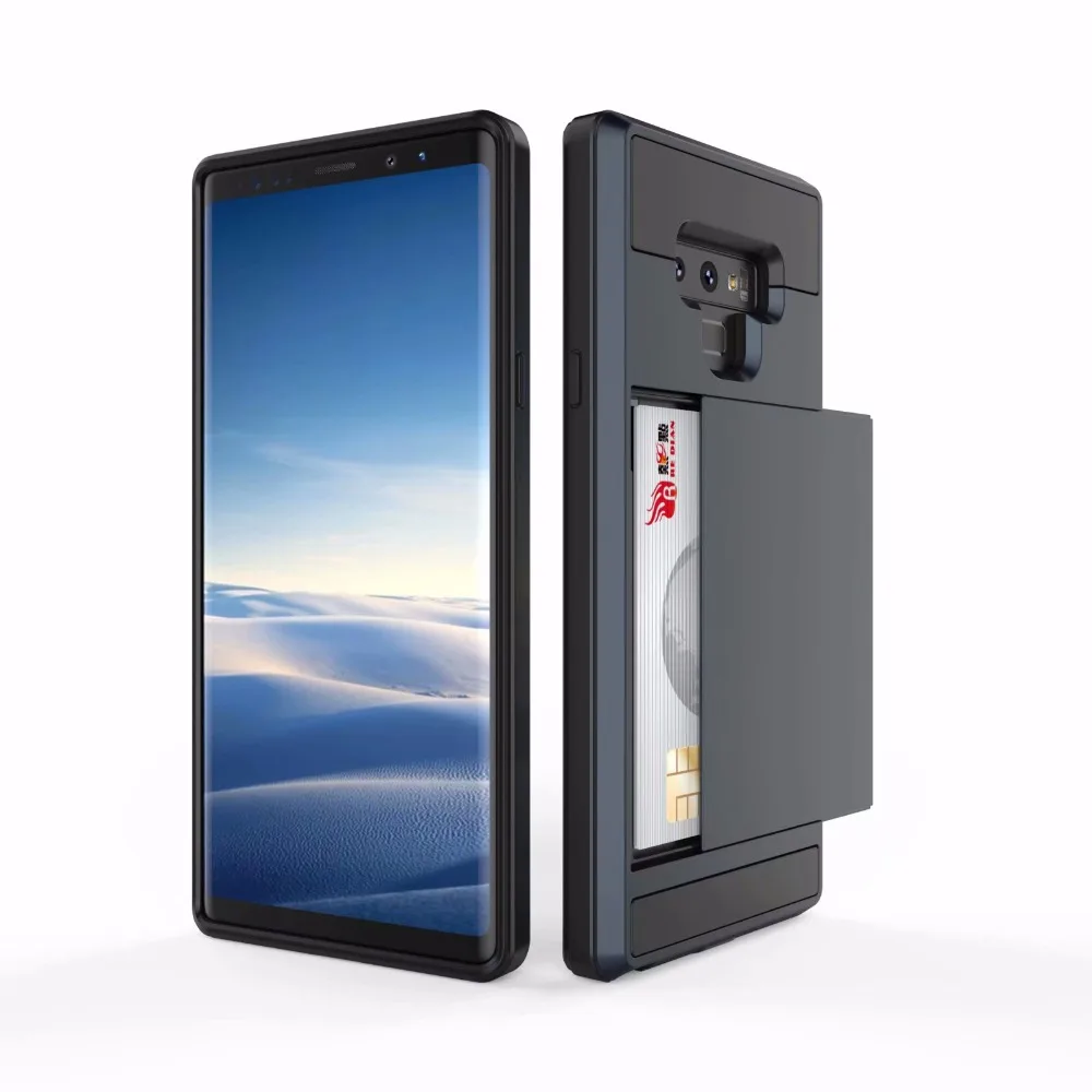 

For Samsung Galaxy Note9 case Hybrid Armor Back Cover For Galaxy Note 9 Credit Card Holder Case For Note 9 with Card Slot Case