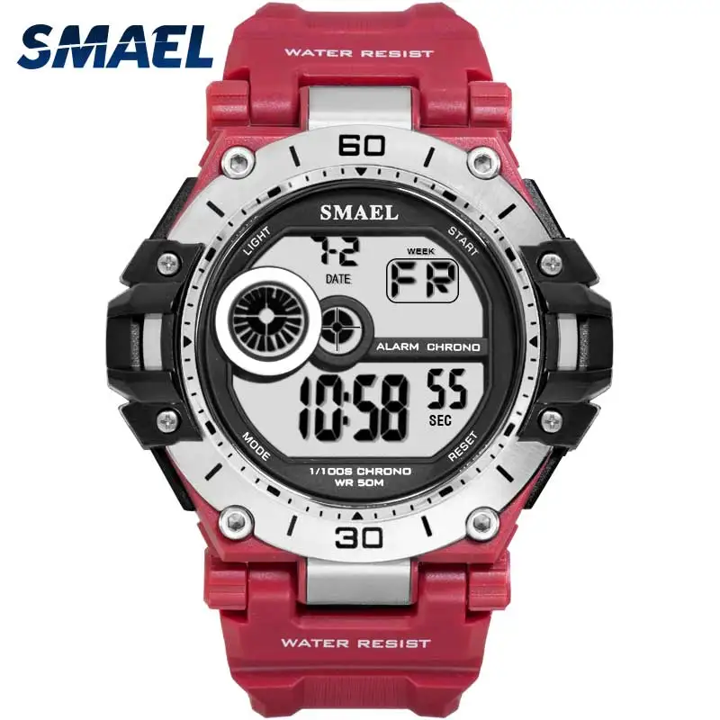 Мужские спортивные часы s, мужские водонепроницаемые цифровые часы SMAEL, светодиодный хронограф, цифровые часы с будильником, 1548 спортивные мужские часы, наручные часы