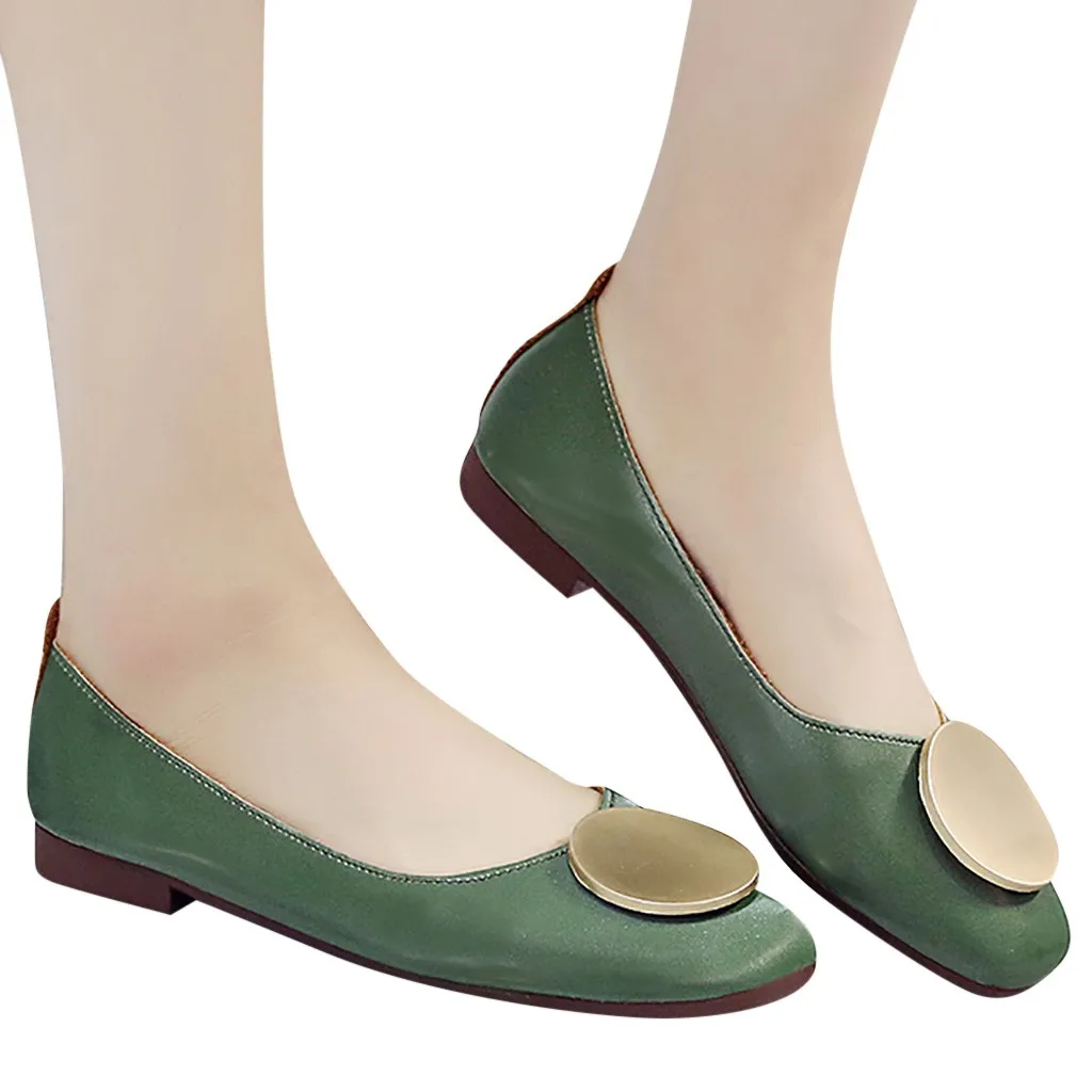 Обувь на плоской подошве; женская обувь на плоской подошве с квадратным носком; модная повседневная обувь без застежки; однотонные пикантные лоферы; женская обувь на плоской подошве; Цвет Зеленый - Цвет: Зеленый