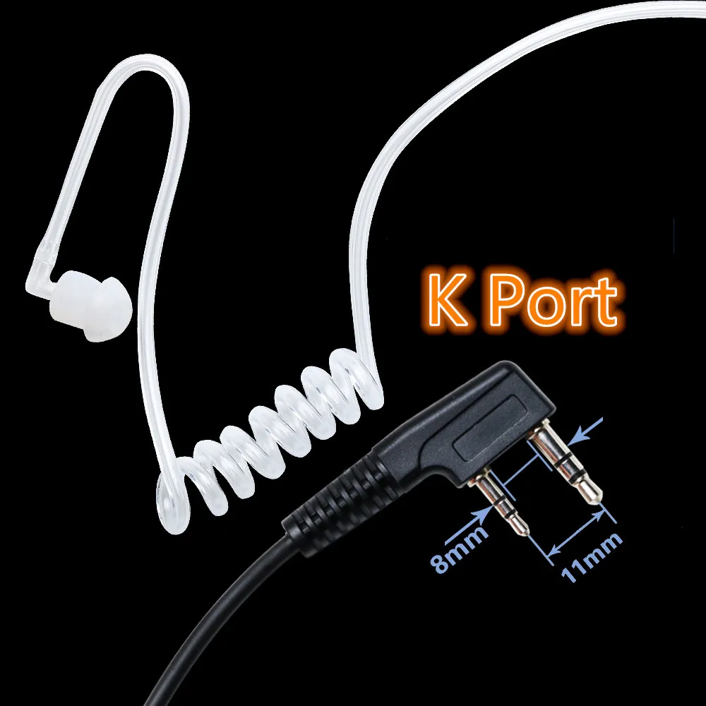 Baofeng Walkie Talkie Acoustic Tube Headset Mic 2 PIN PTT Earpiece For UV 5R BF 888S 2