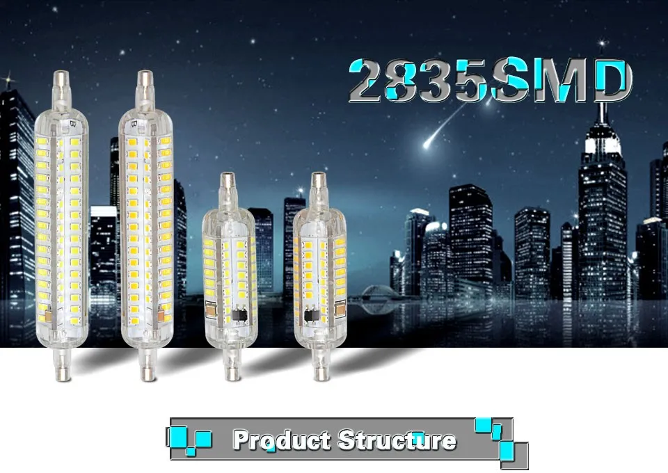 AmmToo R7S светодиодные лампы 10 Вт 15 Вт Lamparas Led R7S лампочки 78 мм 118 мм горизонтальный разъем 360 градусов полный светильники для Гостиная