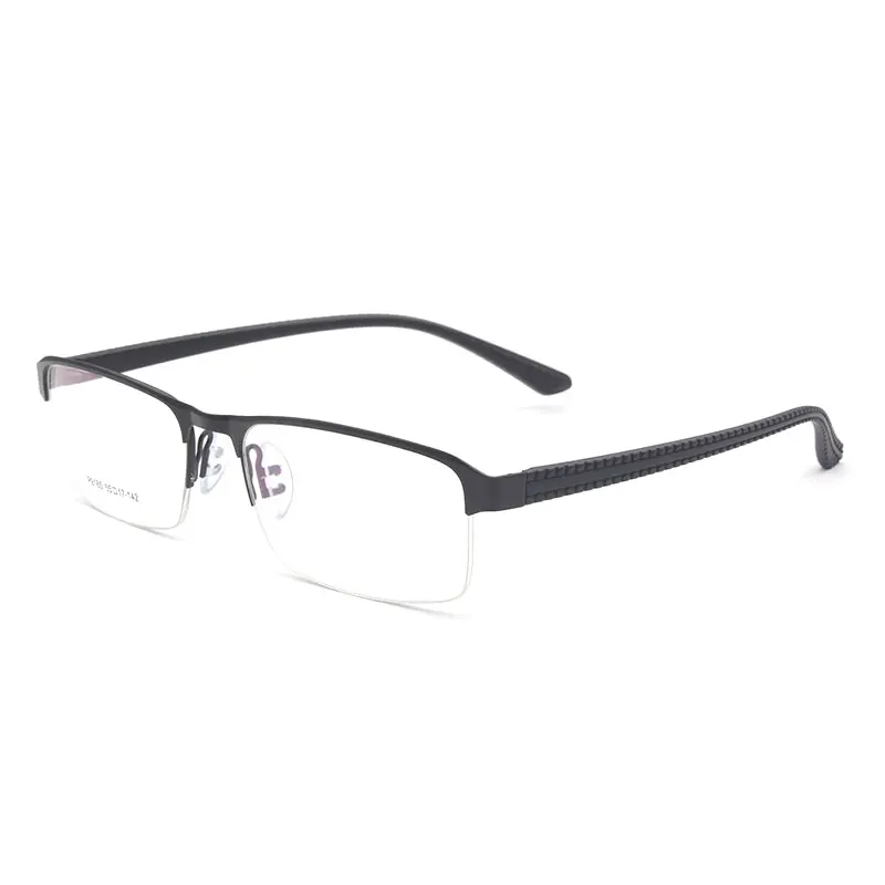 Reven Jate P9165 оптическая бизнес титановая оправа для очков для мужчин очки полуоправы очки с 4 дополнительных цветов - Цвет оправы: Черный