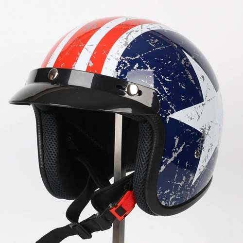 Мотоциклетный rcycle шлем винтажный шлем с открытым лицом Ретро 3/4 половина шлем casco мотошлем Ретро мото крест мото rcycle - Цвет: star