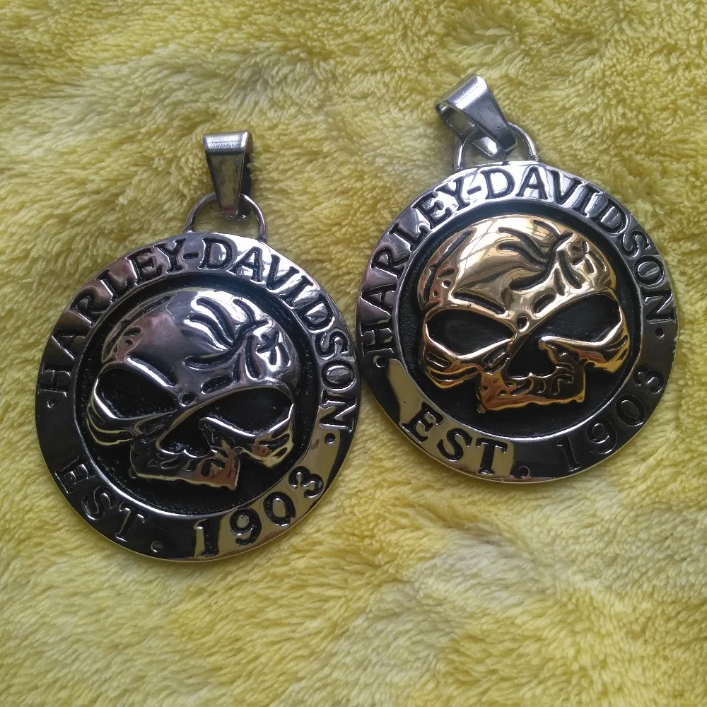 

New selling pendant punk fashion trend of stainless steel men's pendant Silver and gold two colors