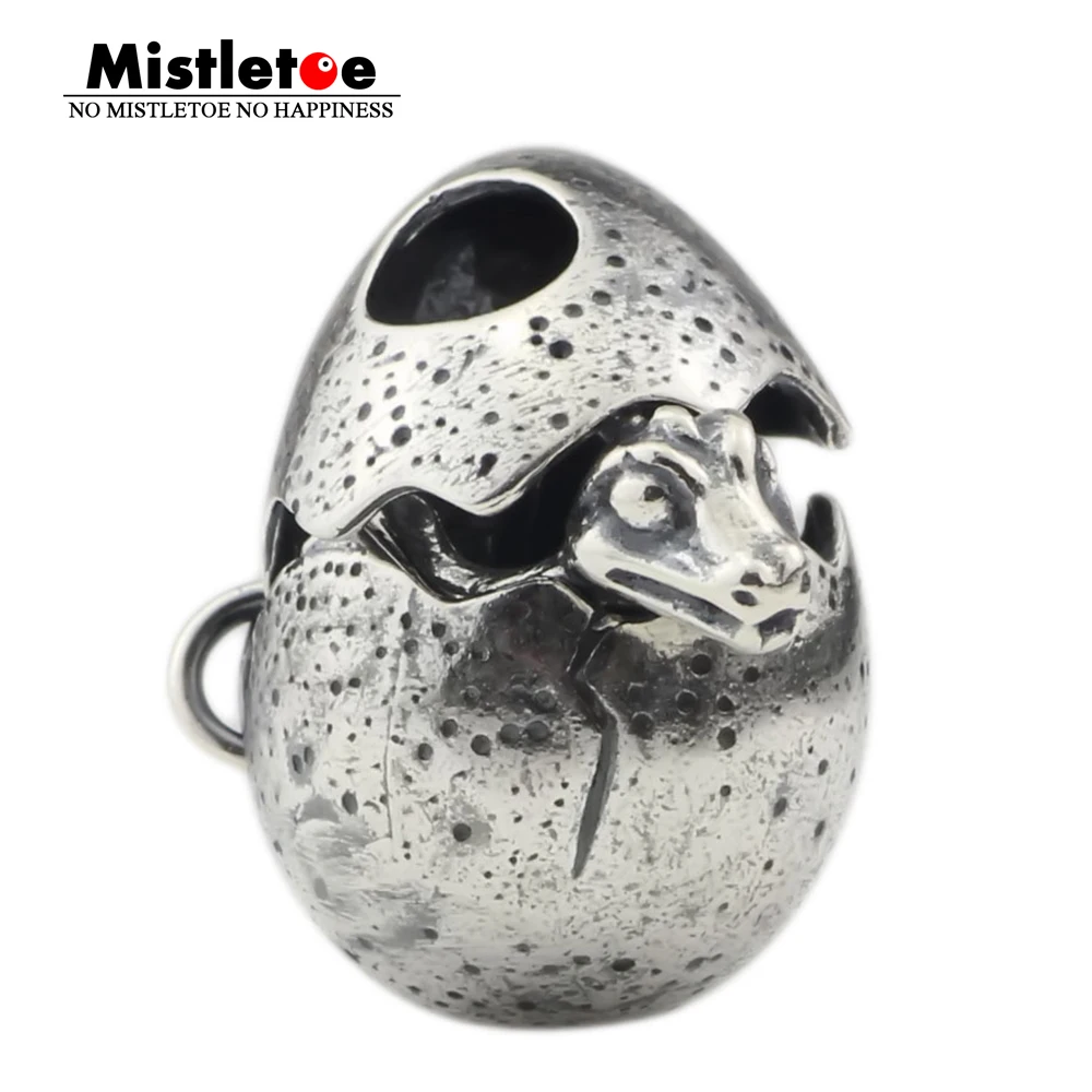 Омела 925 пробы серебряный дракон яйцо амулет бисера Подходит Европейский браслет ювелирные изделия