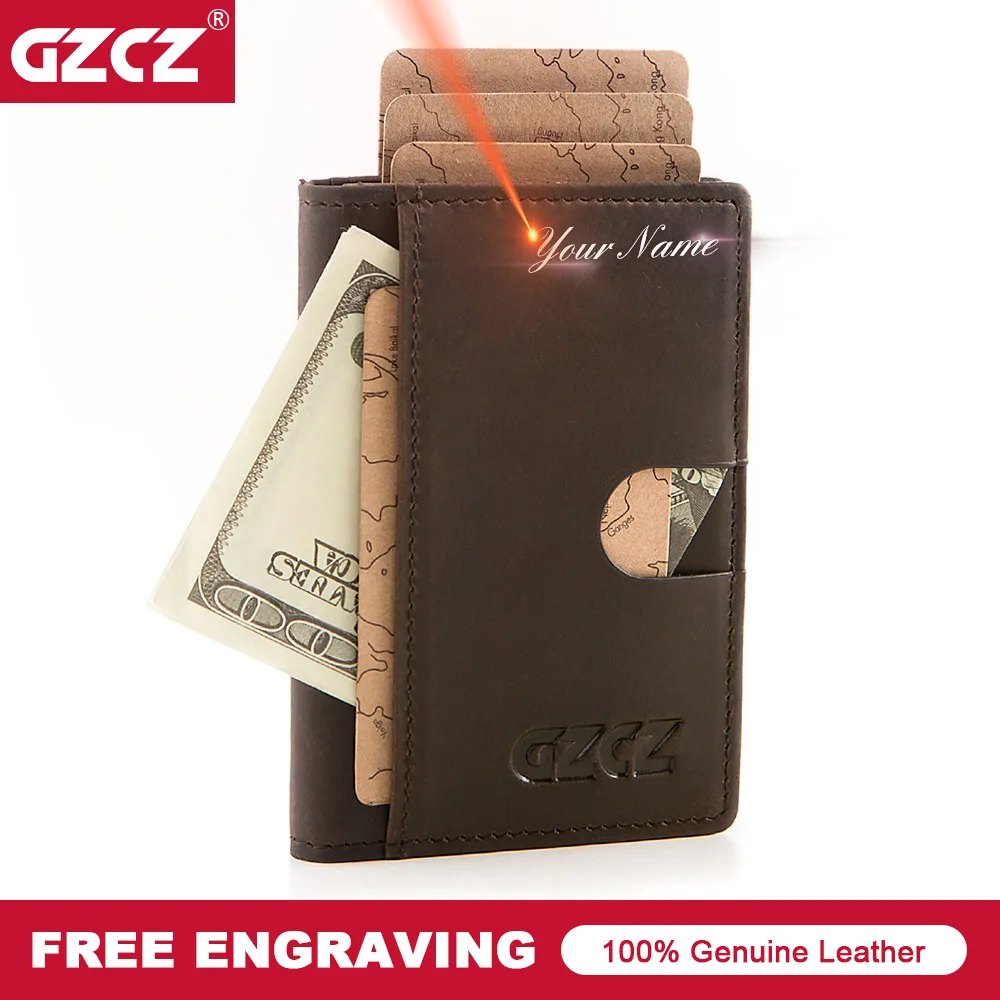 Кошелек GZCZ 2018 мужской из натуральной кожи с отделением для карт маленький