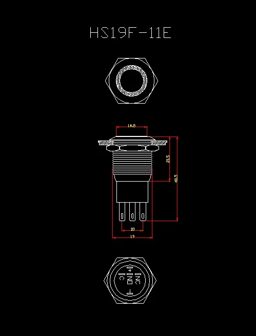 19 мм алюминиевая черная Водонепроницаемая фиксация самоблокирующийся металлический кнопочный переключатель светодиодный светильник 5 в 12 В 24 В 220 В красный синий зеленый