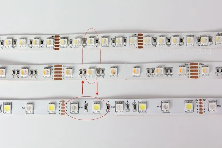 5 м рулон/много, светодиодный rgbw полосы света, 4 фишки 5050 SMD светодиодный, 12 В/24 В DC, ww (2800-3200 К) /pw (4000-4500 К)/cw (6000-6500 К)