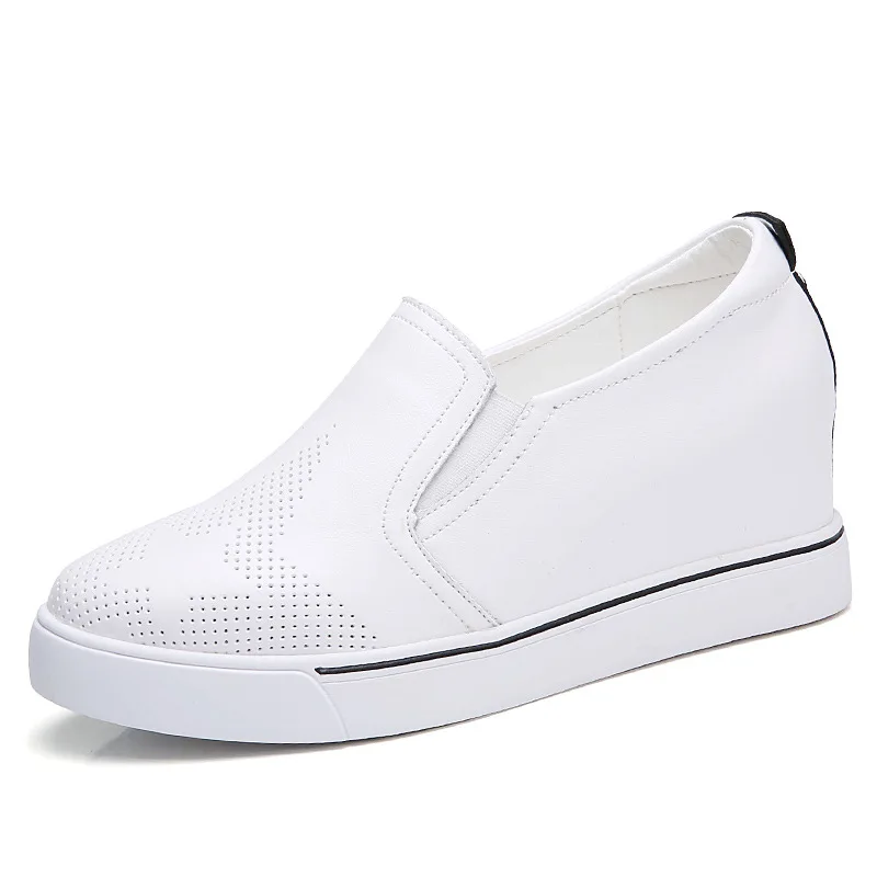 2019 Spring Women Flats Shoes Platform Sneakers Slip on Flat Hollow Ladies Loafers Leather Casual Creepers Moccasins | Обувь
