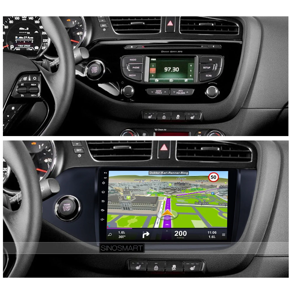 Clearance Sinosmart  Android 8.1 2Din IPS/QLED 2.5D screen car gps radio navigation player for Kia Ceed Left/Right driving 2013-2016 4