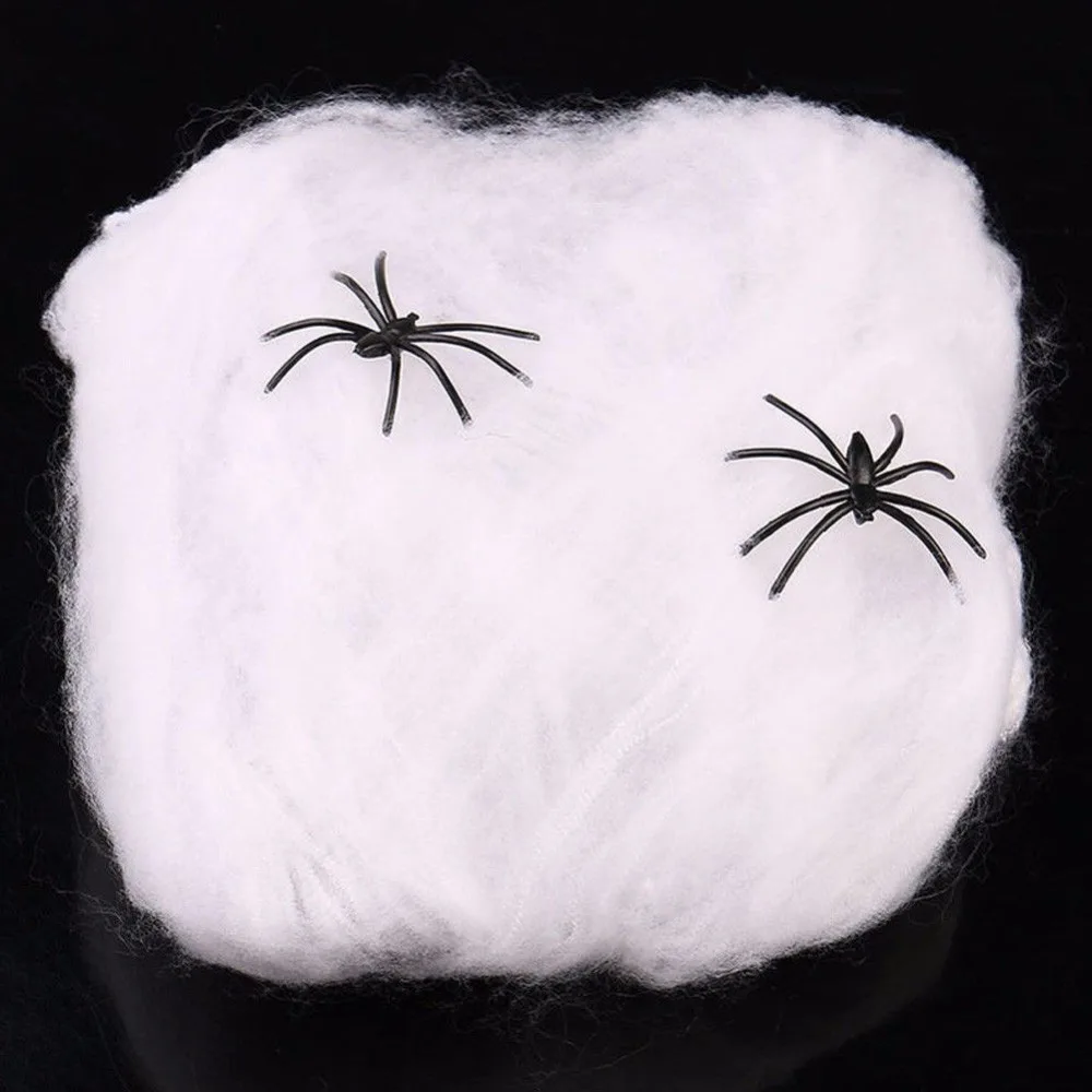 

Halloween Spider Web Scary Party Scene Props Stretchy Cobweb Home Bar Decoration