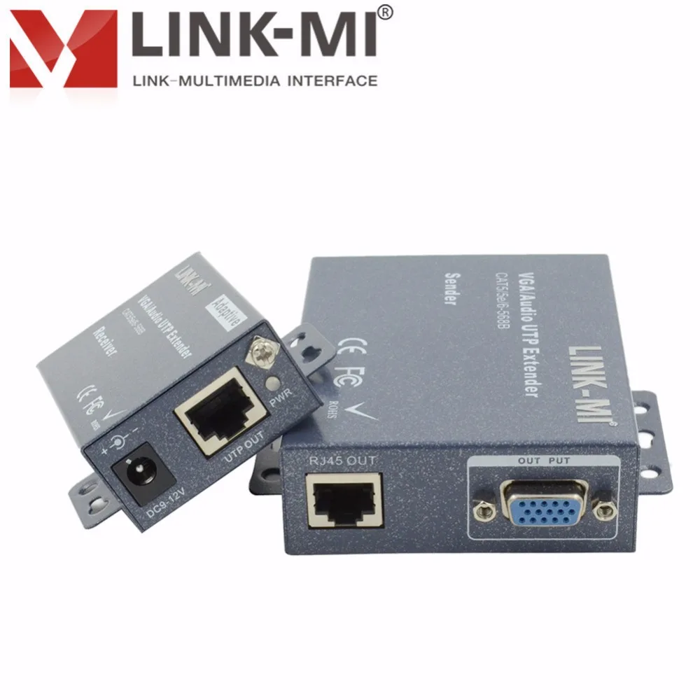 LINK-MI LM-101TR 100 м VGA удлинитель передатчик и приемник с поддержкой стерео аудио локальные и удаленные VGA мониторы RJ45 UTP