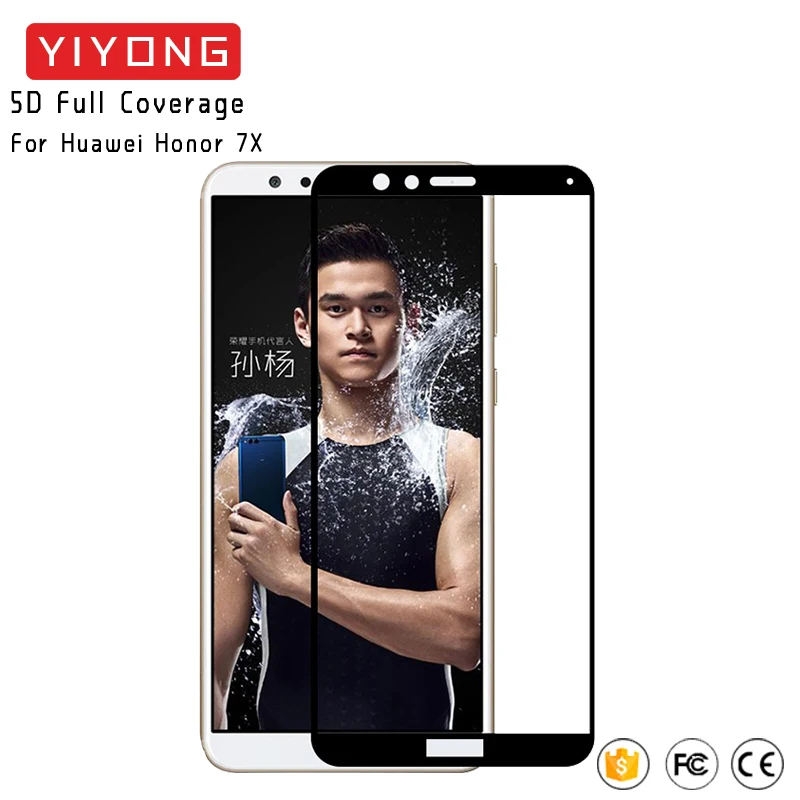 

YIYONG 5D Full Cover Glass Huawei Honor 7X Honor7X Tempered Glass Screen Protector Huawei 7X Honor 7X Full Cover Tempered Flim