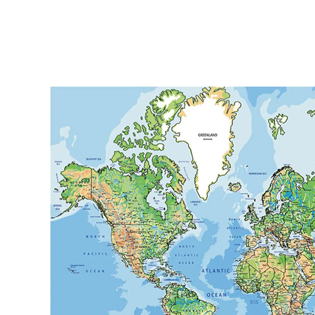 Карта мира узор скатерть ткань водонепроницаемый полиэстер гладкая практичность декоративные темно-зеленый и синий