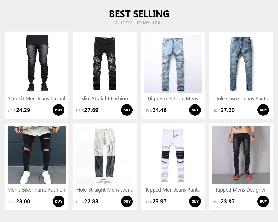 Slim Solid Jeans Pants Men Pockets Skinny Fashion Denim Trousers Casual Jeans Homme Plus Size