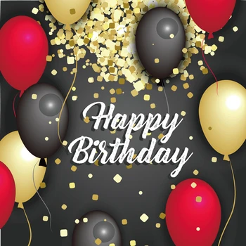 

HUAYI Photography Backdrop Children Birthday Background Red Yellow Black Ballons Backdrop for Birthday Photo Studio XT-7430