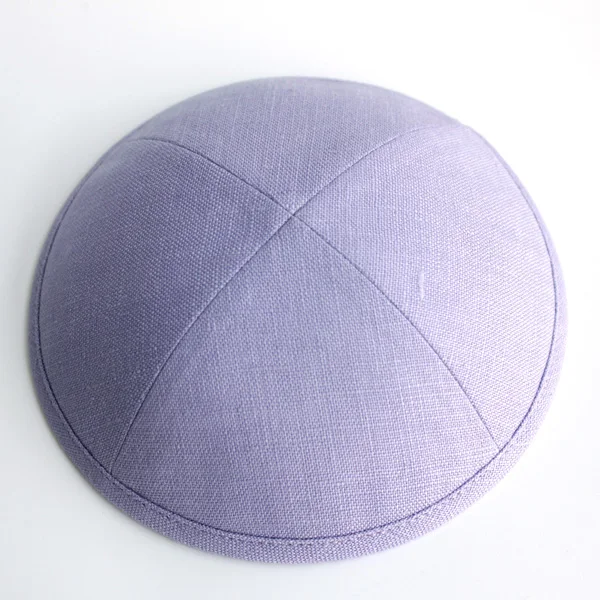 Льняные kippot еврейские Yarmulke Kippah Kippot 17 см Череп шапки для мероприятий с вышивкой - Цвет: Лаванда