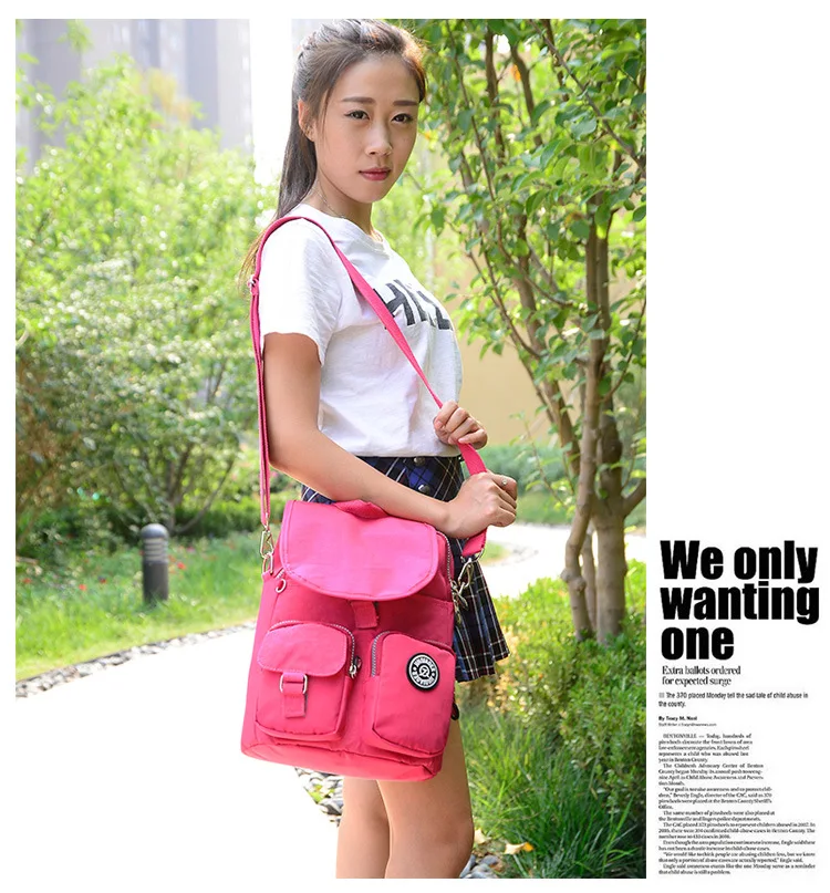 Nylon Bag Autumn and Winter New Korean Version Multicolored Light Waterproof Shoulder Travel Bag for Middle School Students