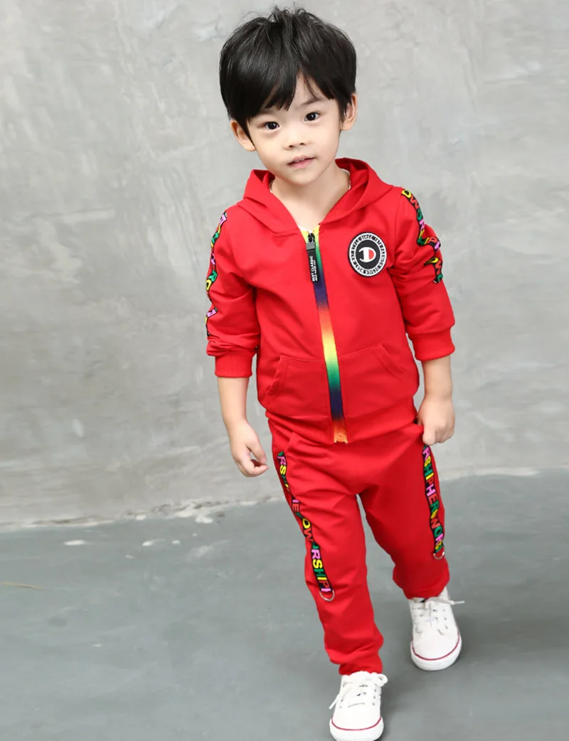 spring baby boys sets children sport suit for boys kids long sleeve hooded jacket pant boy clothing (4)