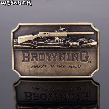 

5Pcs MOQ WesBuck Brand Gun Belt Buckles Metal for Man Women Browning Western Buckles Metal Cowboy Finest in the Field Belt