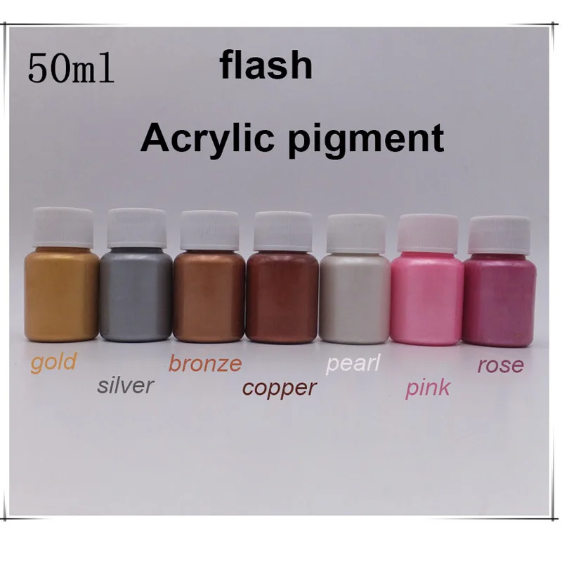 Gold/silver/copper/pink flash Acrylic Paint Painting 50ml Winsor&Newton noble style waterproof Sunscreen school supplies