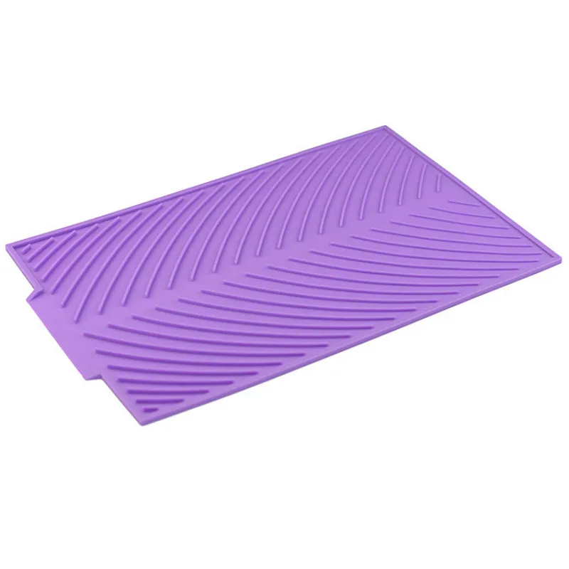Прямоугольный силиконовый коврик для сушки посуды, термостойкая посуда, посуда для посуды, прочный стол, кухонные аксессуары - Цвет: Фиолетовый