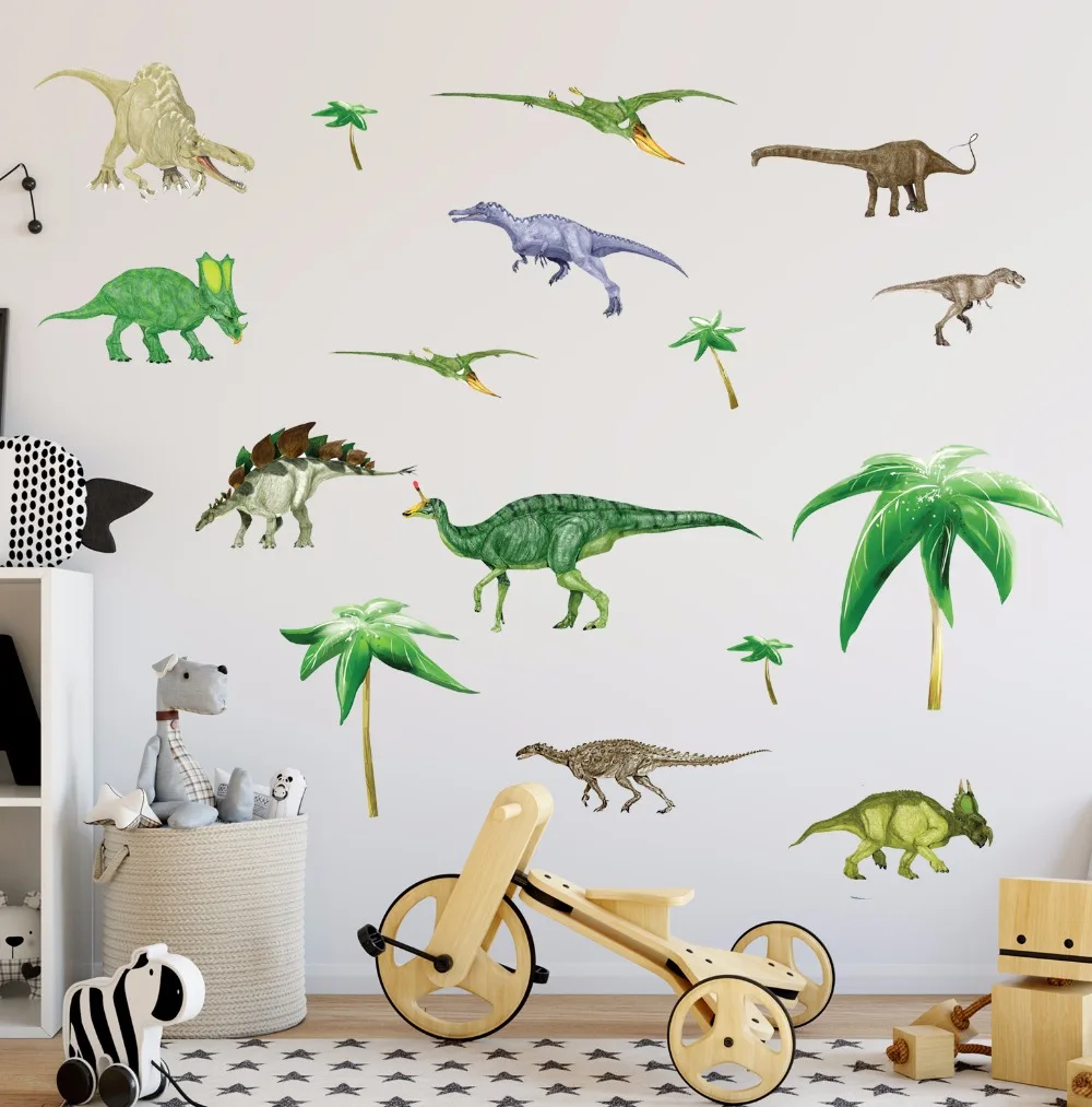 Jurassic Dinosaurs wall stickers Vinyl DIY Pterosaurs Tyrannosaurus