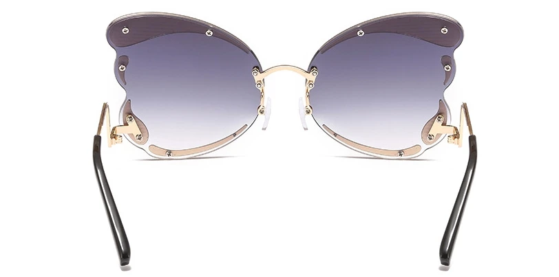 Индивидуальные бабочки без оправы Солнцезащитные очки для мужчин и женщин Модные Оттенки UV400 Винтажные Очки 47247