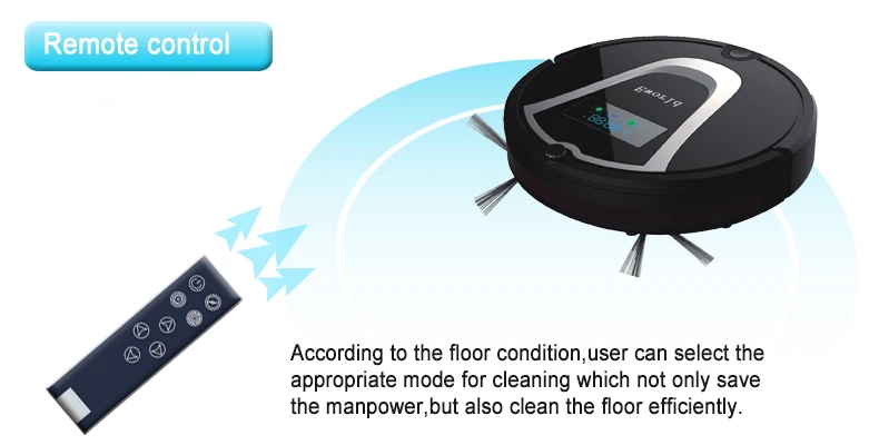 Eworld M884 Robot Cleaner Intelligent Robot Vacuum Cleaner Self-Charging& Side Brush for Home,Remote Control, Aspirator