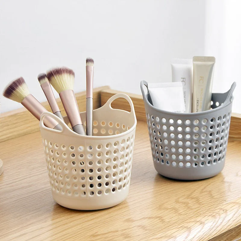 

Hollow Multifunction Sundries Organizer Basket Cosmetic Case Plastic Desktop Storage Trash Stationery Container Toy Storage 1PC