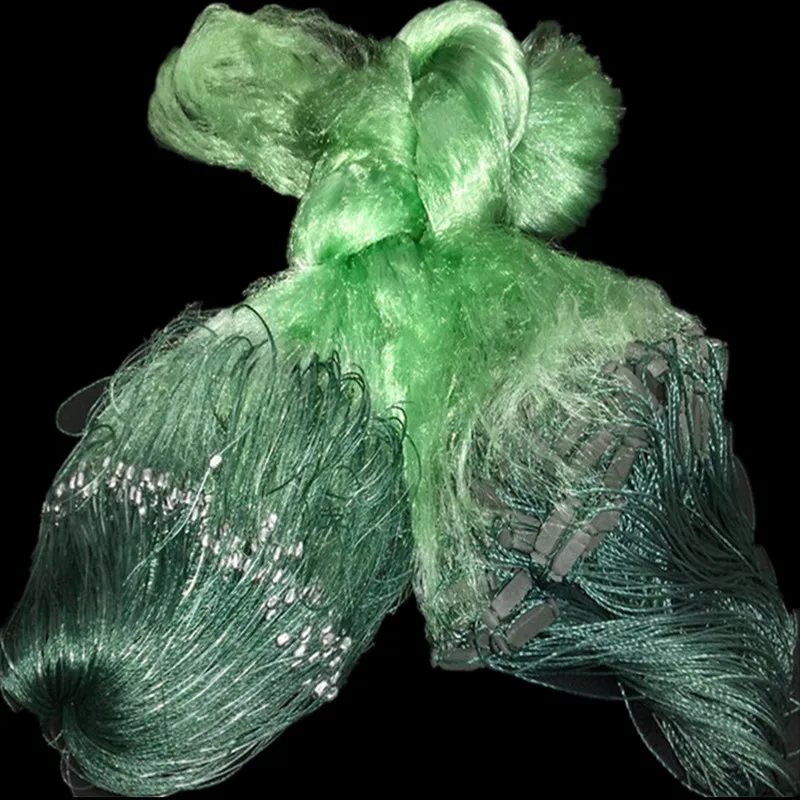 free shipping 100M new cast net fish trap three layer sticky fishing net china outdoor pesca fishing network gill net