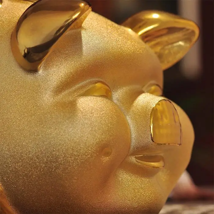 Прекрасный золотистый керамический Копилка-свинка Копилка КИТАЙСКИЙ ЛУННЫЙ год свинья подарок домашний декор @ LS