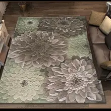 Европейский шерсть цветочный ковер Европейский стиль Модный цветочный Современный узор абсорбирующий нескользящий современный ковер для гостиной