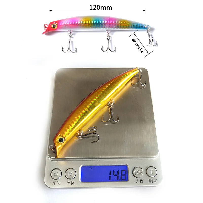 1 قطعة بوبر الصيد إغراء 12 سنتيمتر 15g إيسكا الاصطناعي الطعم الثابت 3D عيون خطاف ثلاثي wobblers العائمة أسماك Crankbait pesca معالجة