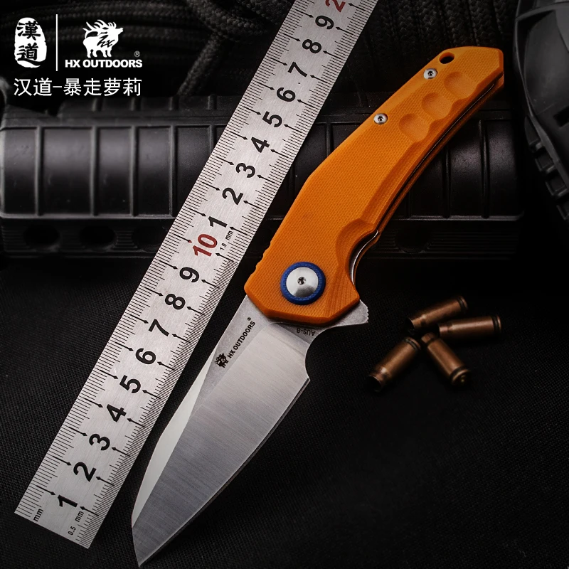 

HX OUTDOORS Go ballistic Lolita AUS-8 blade folding knife cs go survival hunting tool edc faca pocket knife ganzo tactical