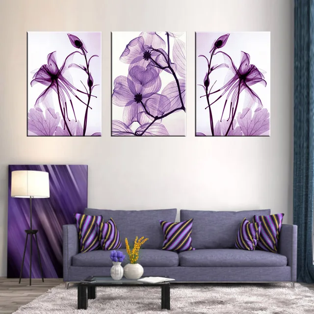 Purple Canvas Wall Art aliexpress : buy combined 3 pcs/set new purple flower wall art Purple Canvas Wall Art aliexpress : buy combined 3 pcs/set new purple flower wall art