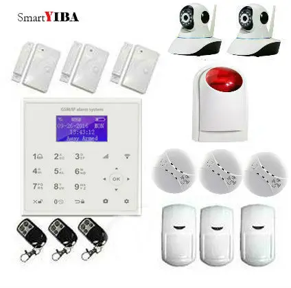 

SmartYIBA GSM Home Protection WIFI GPRS Alarm System APP Control With Indoor IP Camera PIR Motion Sensor Alarm System Kits