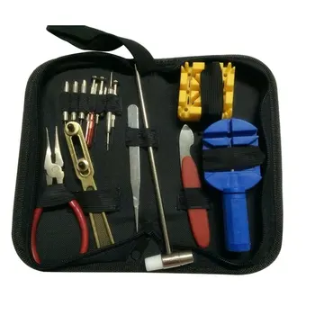 

16Pcs Watch Repair Tool Kit Watchmaker Back Case Remover Opener Spring Pin Bar Portable Durable Black