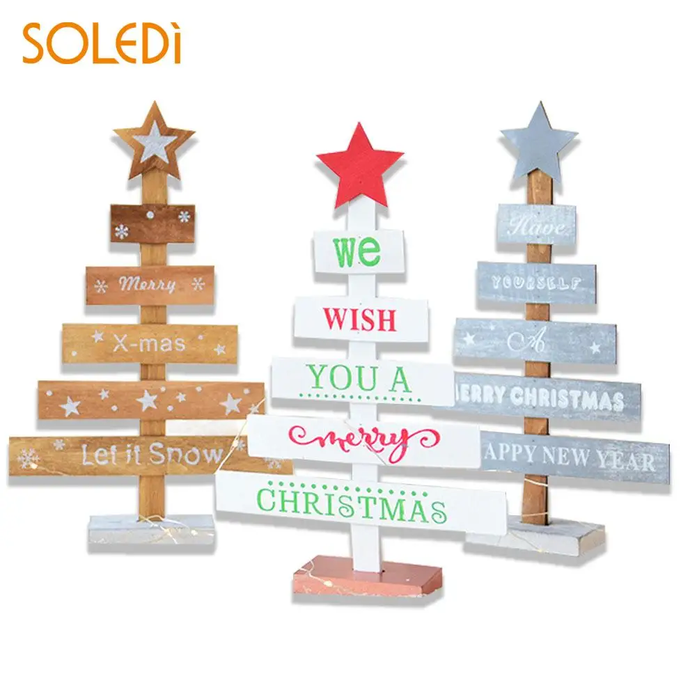 

Desktop Christmas Tree Artificial Christmas Tree Wooden Beautiful Creative Decoration Holiday Ornament Gift Mini Xmas Tree