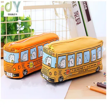 

New bus pencil case creative car shape pencil case men's and women's canvas pencil case hot sale!