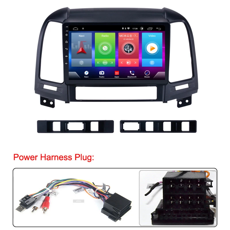 Discount Full Touch Car Android 8.1 Radio Player For HYUNDAI Santa Fe 2005-12 Vehicle GPS Navigation Video Multimedia Built In Bluetooth 3