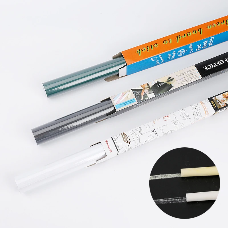  60x200cm PVC Waterproof Blackboard Sticker Movable Kid Graffiti Writing Board (Black Green White) C - 33043263896