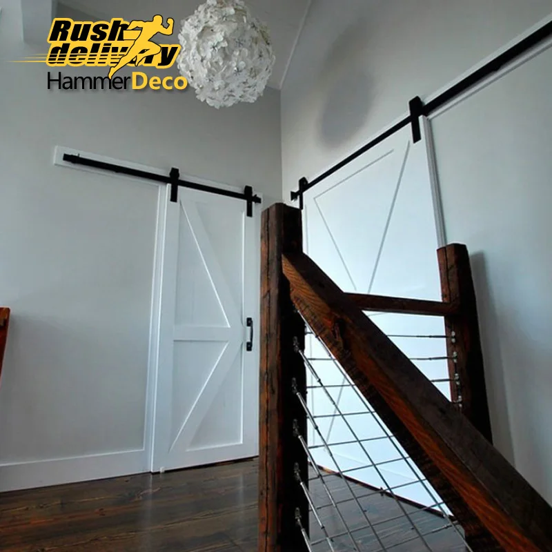 

1500-2500mm heavy duty vintage wooden sliding interior barn door fittings American country sliding barn door kits