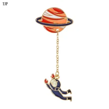 

TJP European and American Personality Creative Planet Series White Rabbit Pilot Cartoon Brooch Two-color Optional