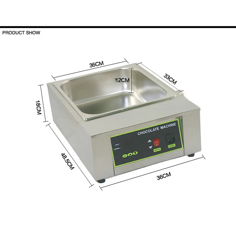 Одиночный бак электрический коммерческий плавильная машина для шоколада печь для шоколада расплава горшок теплее мелтер оборудование для обработки