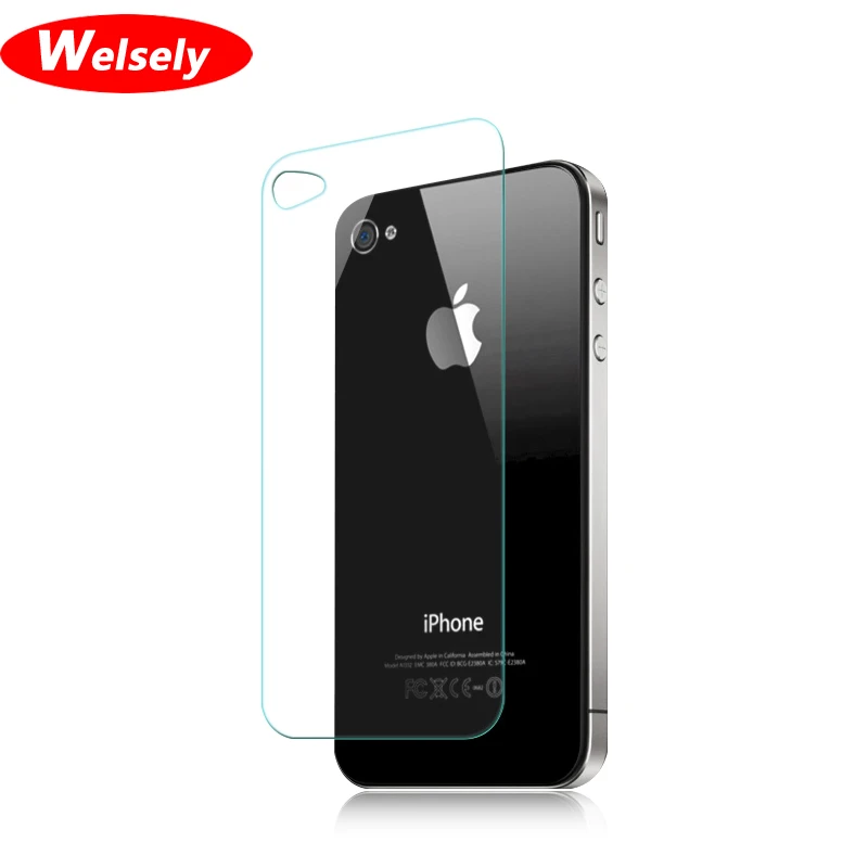 

Welsely HD Ultrathin Premium Back Cover Slim Guard on Rear Cover Protector Pelicula Tempered Glass Film For apple iphone 4 4s 4g