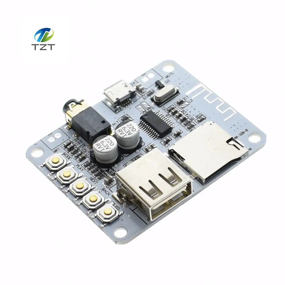 

Bluetooth Audio Receiver board with USB TF card Slot decoding playback preamp output A7-004 5V 2.1 Wireless Stereo Music Module