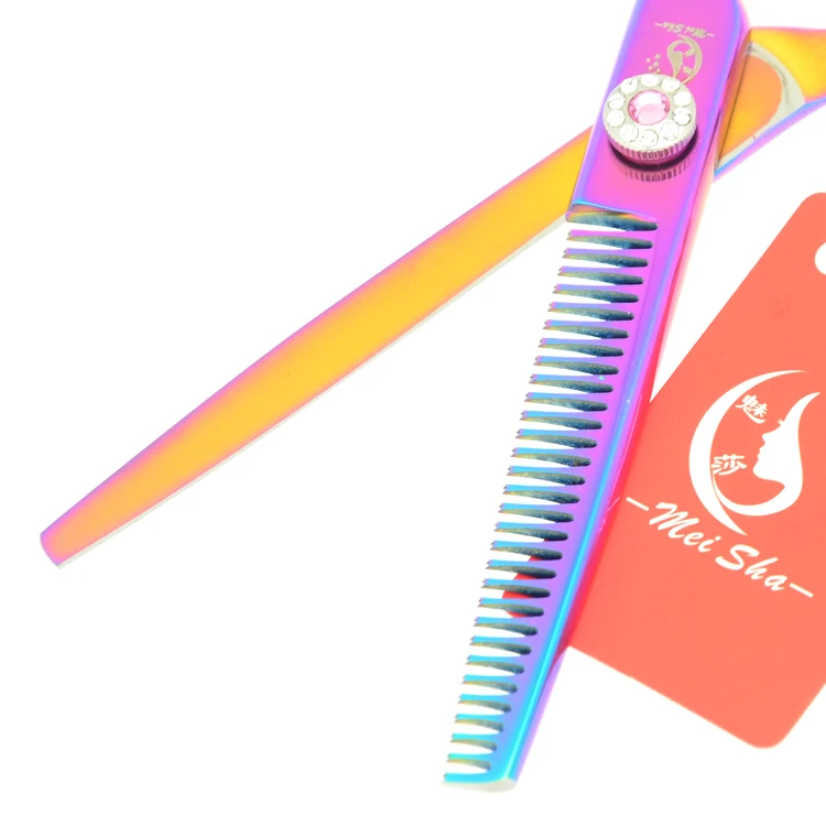 Meisha 6 дюймов Радуга Парикмахерские ножницы набор Япония 440c Дракон ручка для стрижки волос филировочные ножницы бритвы HA0277