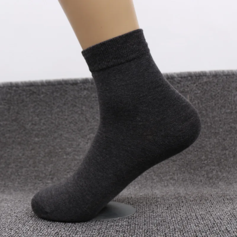 10 пар, мужские носки из хлопка, Большие европейские размеры 43,44, 45,46 US10-13, носки в деловом стиле, мужские носки - Цвет: Темно-серый